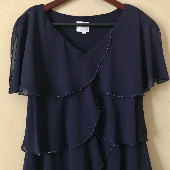PATRA Beaded Navy Blue Midi Dress - Picture 2 of 7